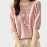 Eureka | Blusa Meia Manga Gola Redonda 100% Lã Merino