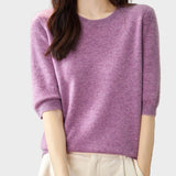 Eureka | Blusa Meia Manga Gola Redonda 100% Lã Merino