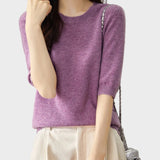 Eureka | Blusa Meia Manga Gola Redonda 100% Lã Merino