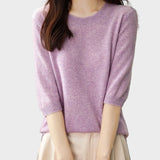 Eureka | Blusa Meia Manga Gola Redonda 100% Lã Merino