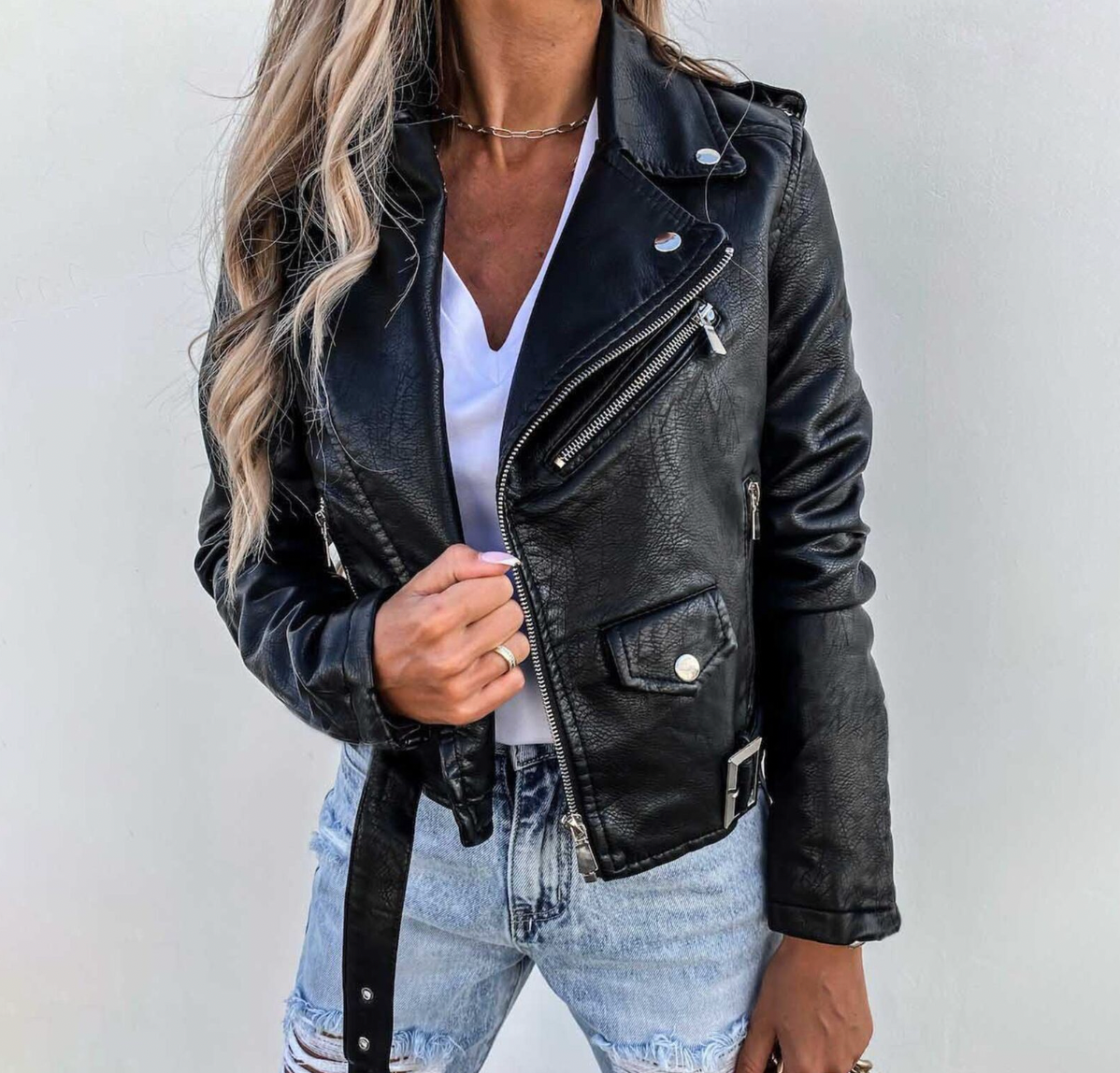Adira Δερματίνη Moto Jacket (Ffaux-Leather Moto Jacket)
