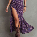 Nefeli | Midi Dress with Flowers and Puff Sleeves