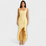 Bella - Vestido de cetim com corpete