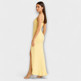 Bella - Vestido de cetim com corpete