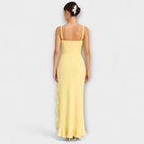 Bella - Vestido de cetim com corpete