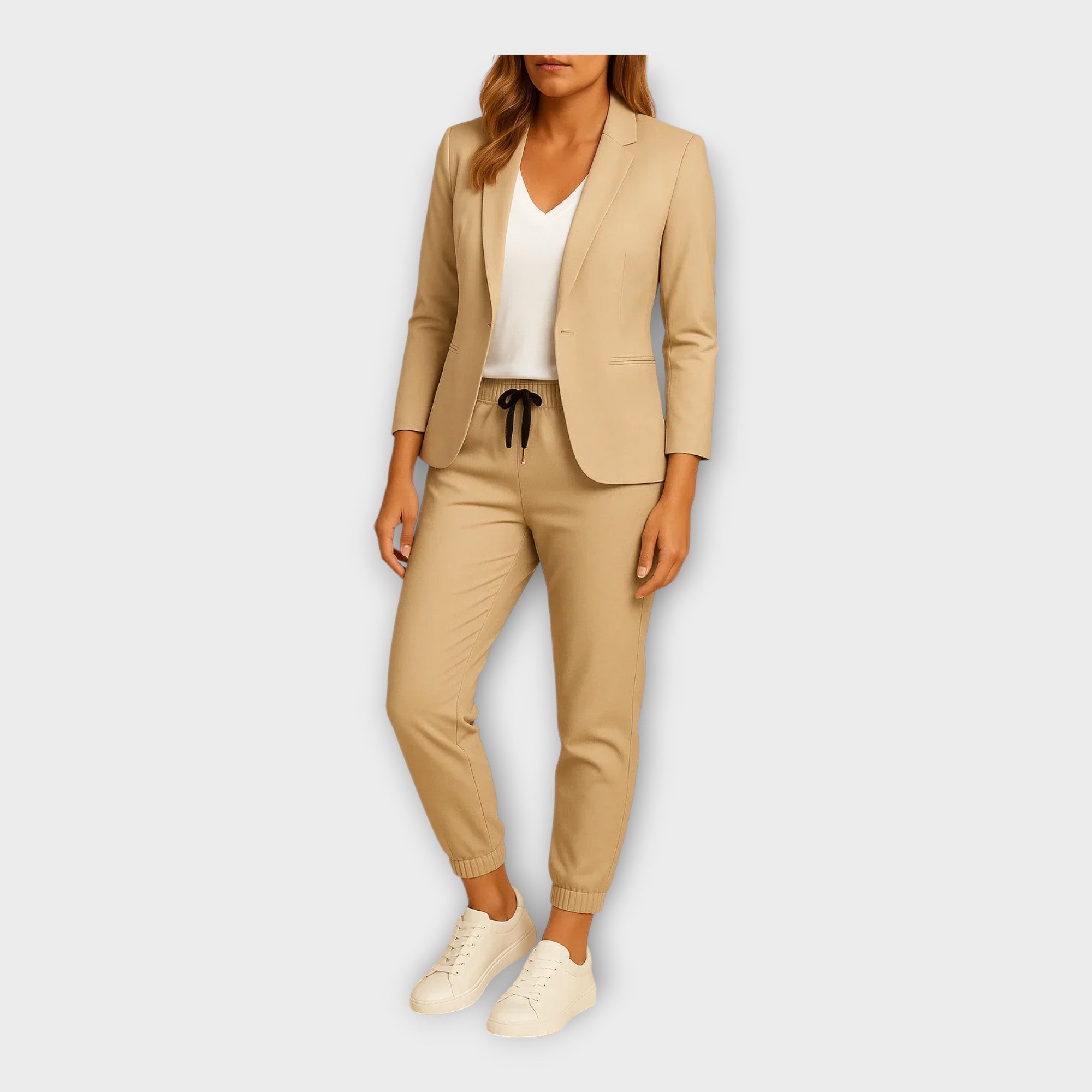 Feminine Suit with Blazer and Jogger Trousers