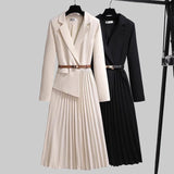 Novo Vestido Blazer Plissado Elegante