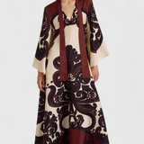 Maritza Grenadine Print High Neck Dress