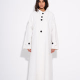 Kathy -Kathy - Μάλλινο Παλτό με Κουμπιά - Λευκό (Kathy - Buttoned Wool Coat - White)