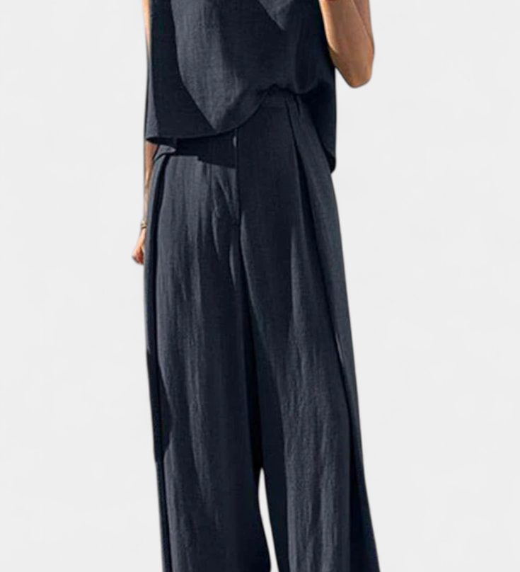 Lauren Two Piece Set with Wide Leg Trousers