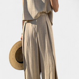 Lauren Two Piece Set with Wide Leg Trousers