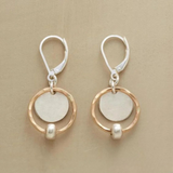 Brincos vintage com pérolas e banho a ouro e prata