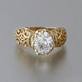 Anel elegante com zircónia branca