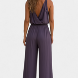 Donatella Jumpsuit with Gold Details and Wide Leg