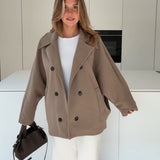Casaco oversized em cor canela