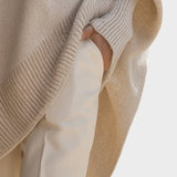 Camisola Poncho em Malha Folgada