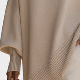 Camisola Poncho em Malha Folgada