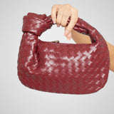 Aura | Mini Bolsa com Alça de Nó Entrançado em Pele Ecológica Tom Vinho