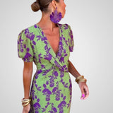 Dulce | Vestido Midi Floral com Decote em V