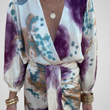 Bella | Conjunto Feminino Tipo Wrap com Padrão Colorido