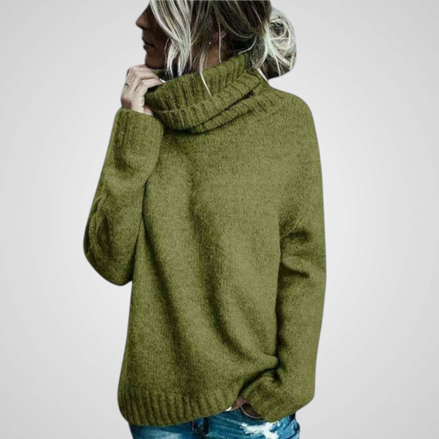 Ana | Confortável camisola gola alta de lã oversized