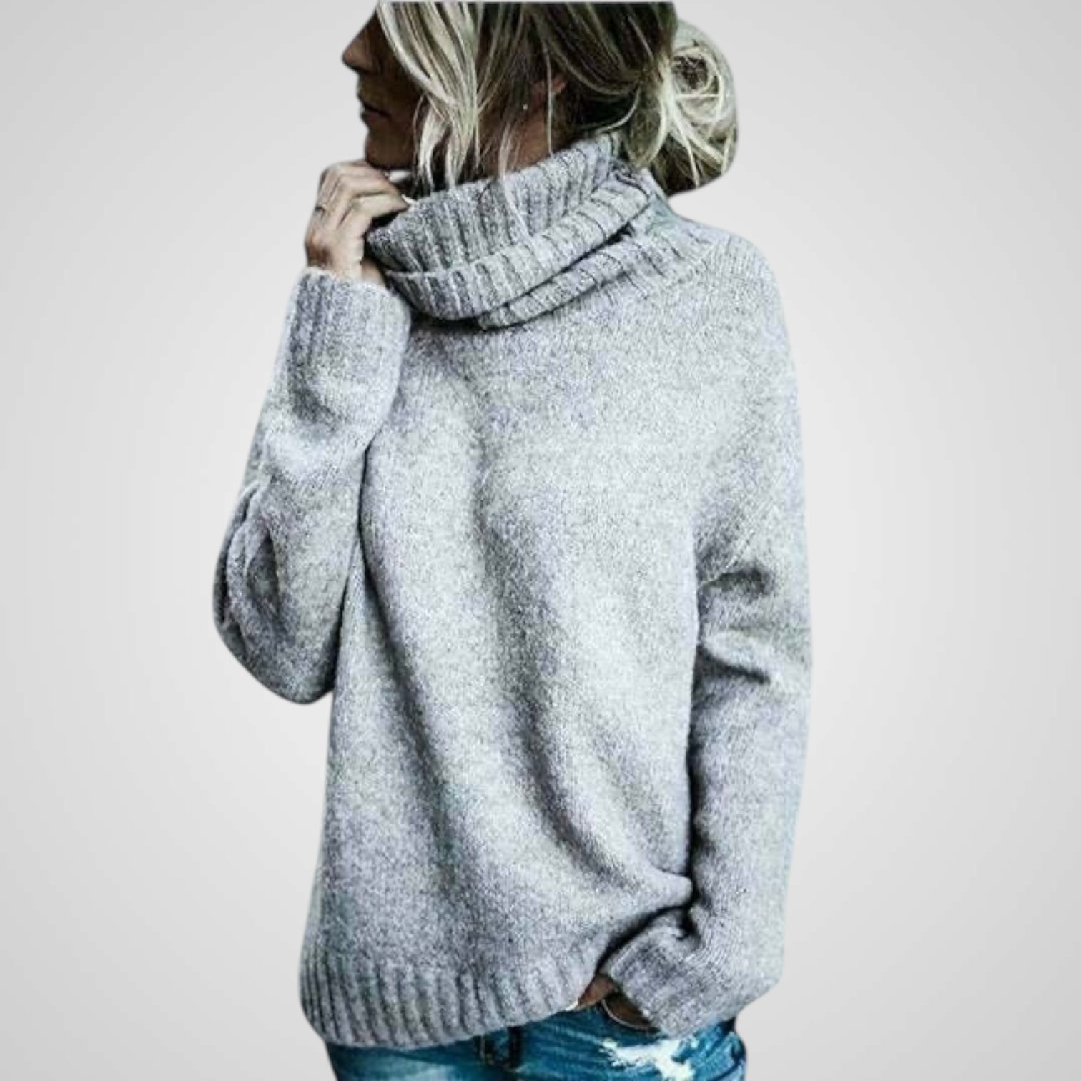 Ana | Confortável camisola gola alta de lã oversized