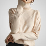 Ava | Camisola Feminina de Caxemira de Gola Alta