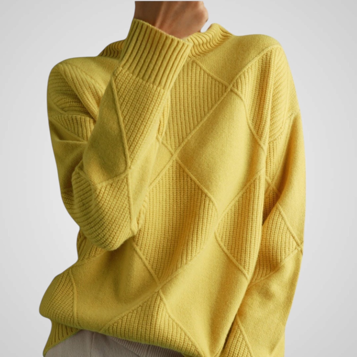Ava | Camisola Feminina de Caxemira de Gola Alta