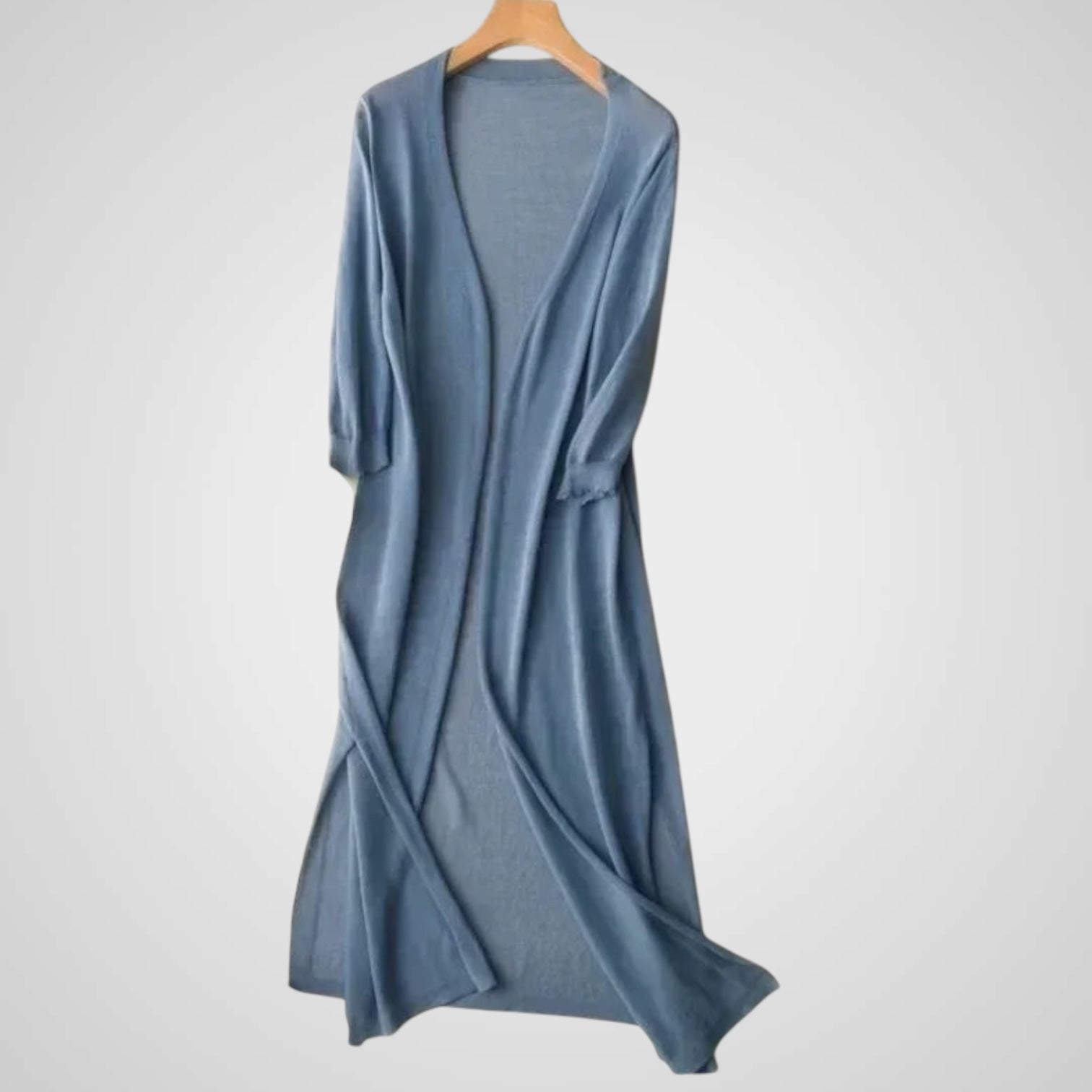 Wendy | Women's Long Cardigan - Lightweight Knit - 3/4 Sleeve - Overlay Essential