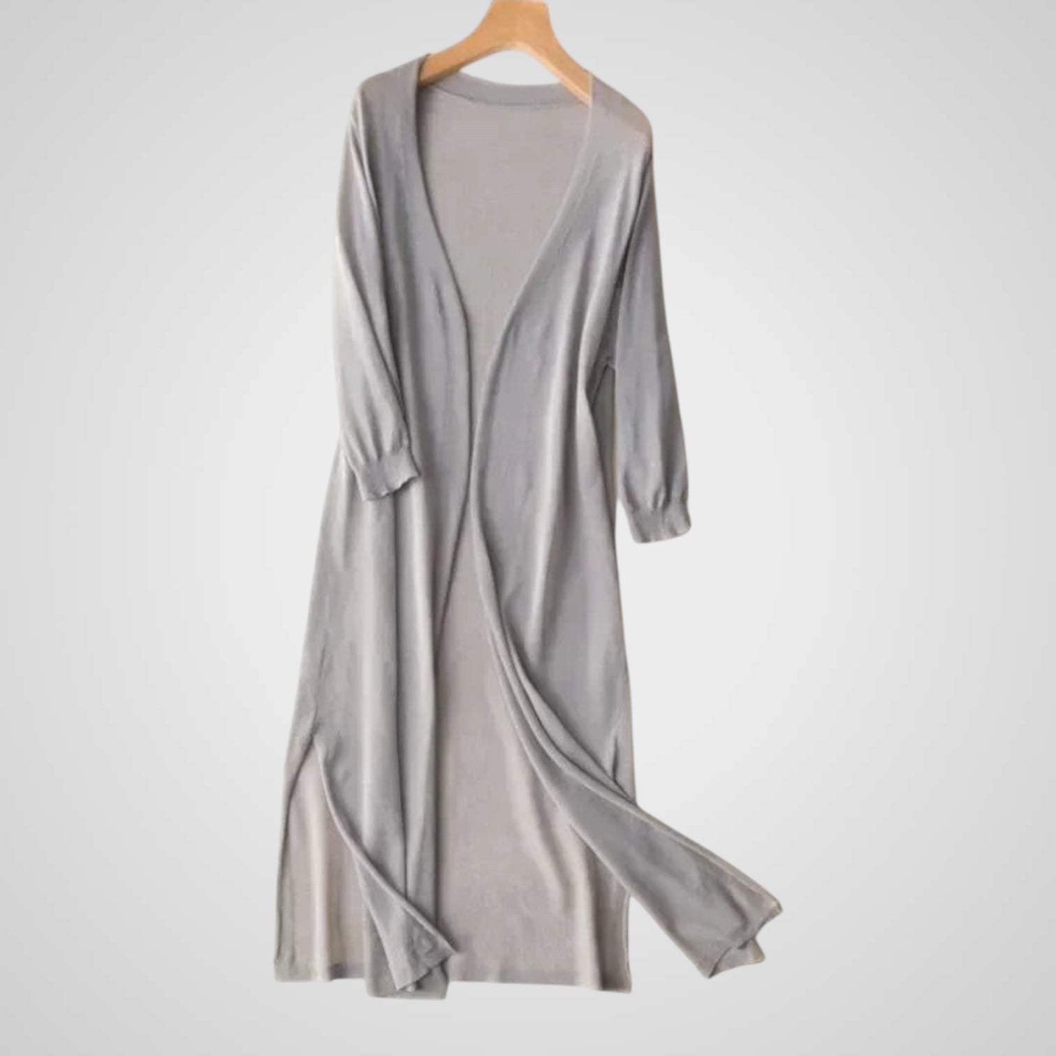 Wendy | Women's Long Cardigan - Lightweight Knit - 3/4 Sleeve - Overlay Essential