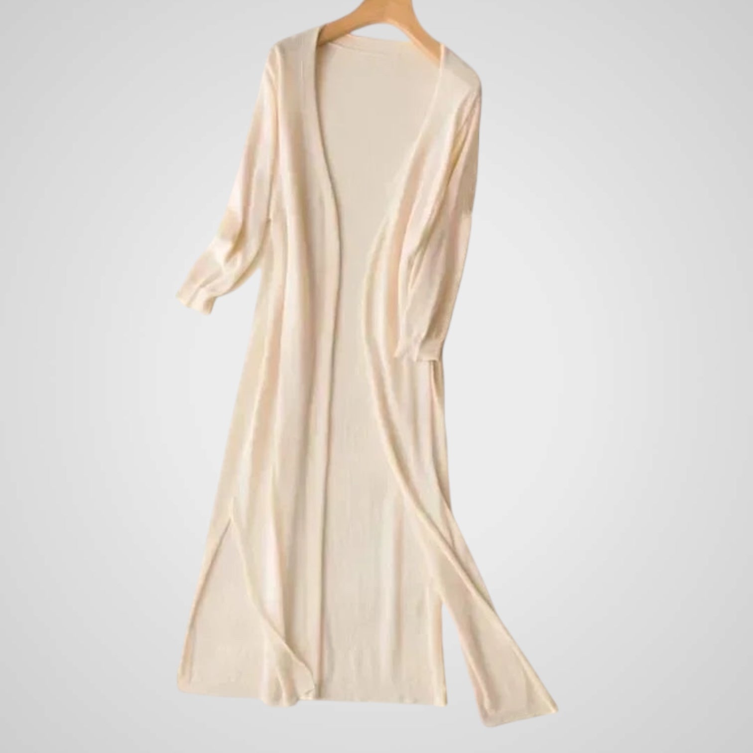 Wendy | Women's Long Cardigan - Lightweight Knit - 3/4 Sleeve - Overlay Essential