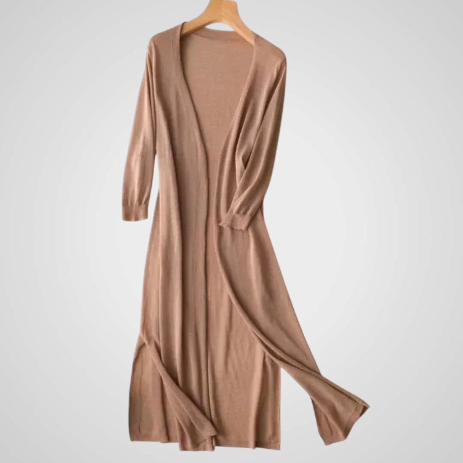 Wendy | Women's Long Cardigan - Lightweight Knit - 3/4 Sleeve - Overlay Essential