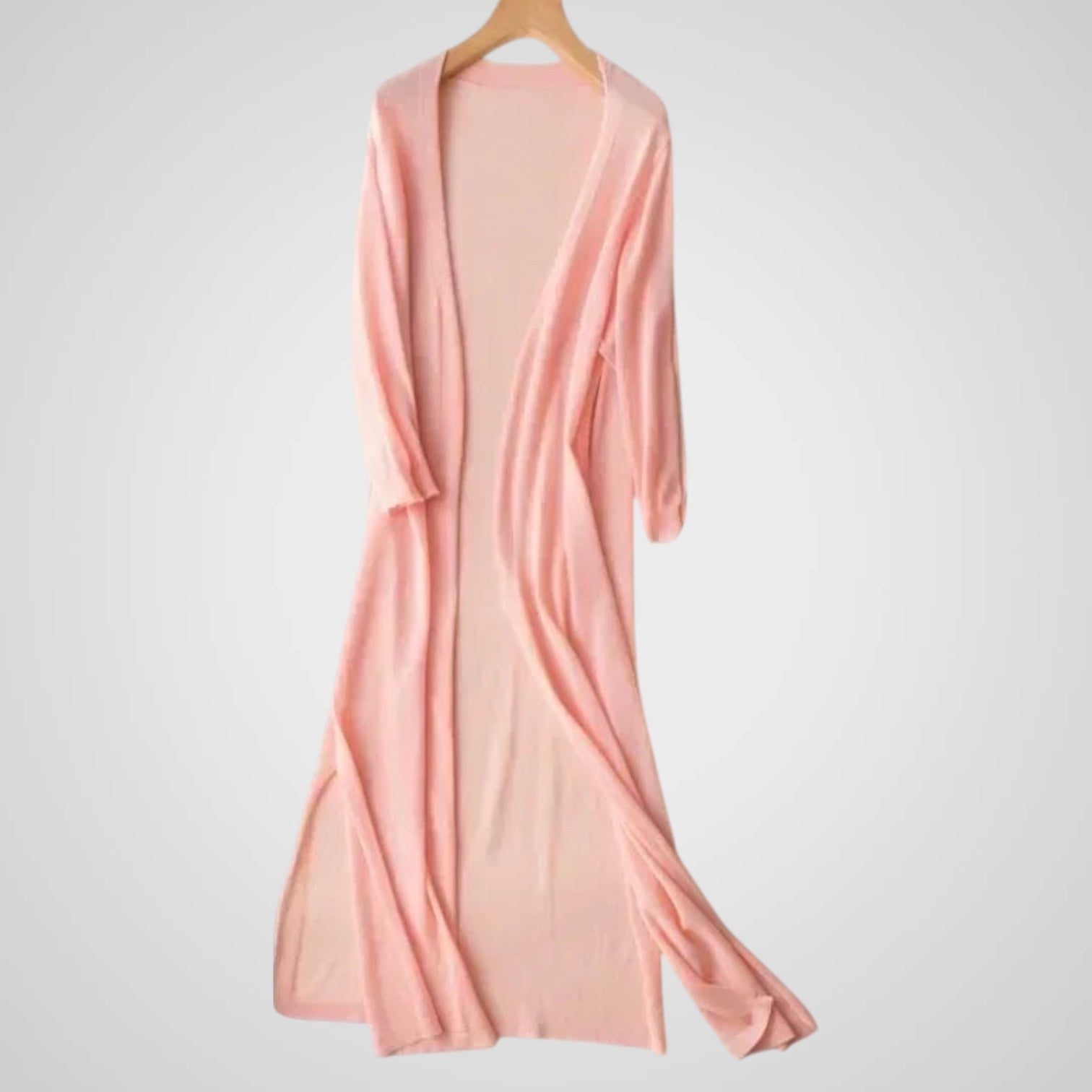 Wendy | Women's Long Cardigan - Lightweight Knit - 3/4 Sleeve - Overlay Essential