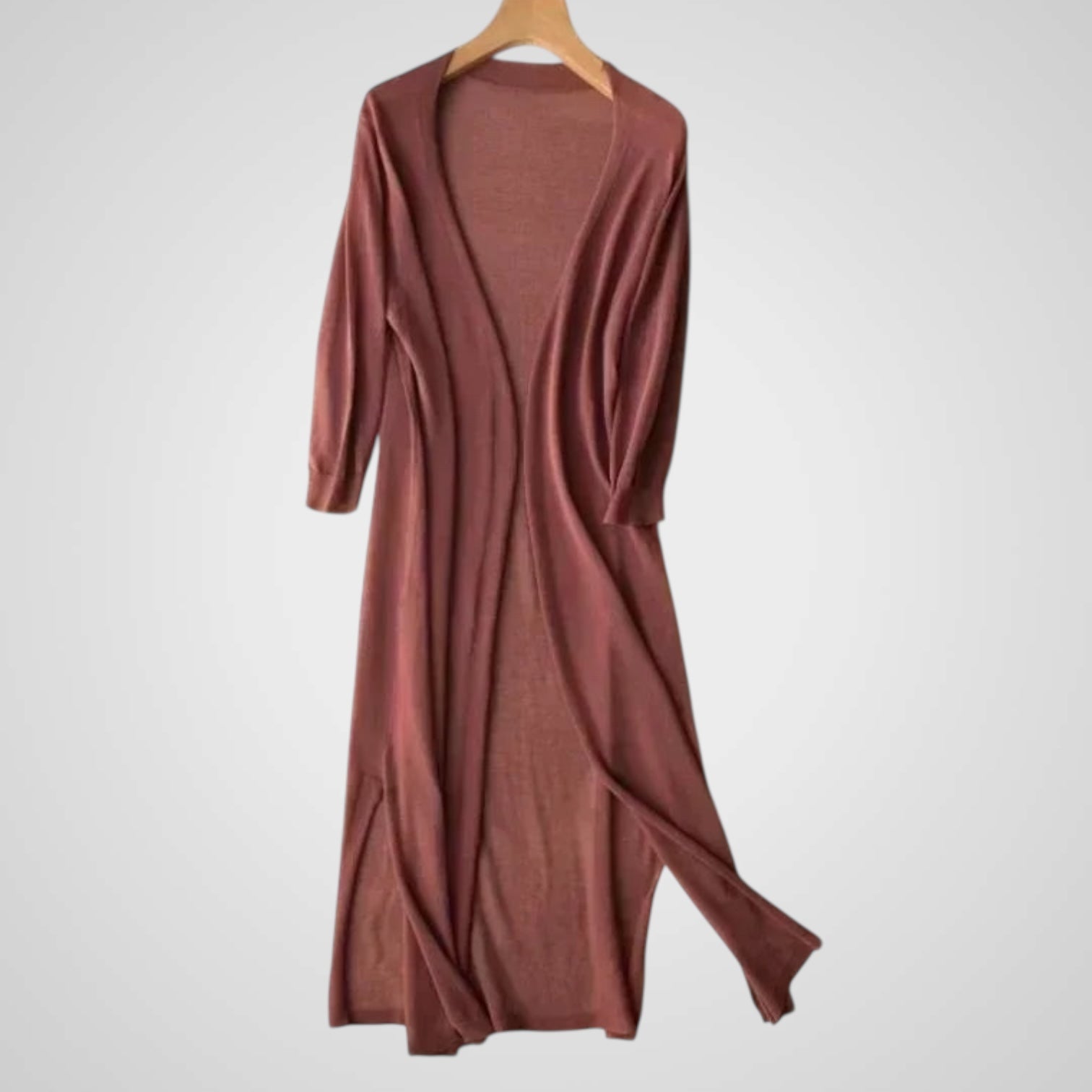 Wendy | Women's Long Cardigan - Lightweight Knit - 3/4 Sleeve - Overlay Essential