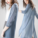 Wendy | Women's Long Cardigan - Lightweight Knit - 3/4 Sleeve - Overlay Essential