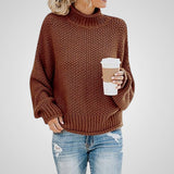 Soft | Women's High Neck Knit Long Sleeve Sweater
