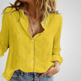 Elvir | Women's Button-Up Shirt - Lightweight Linen Blend