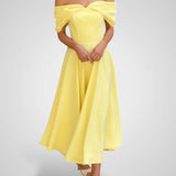 Elegant Off-Shoulder Maxi Dress with Pleated Design