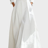 Vestido maxi comprido branco com linha estruturada