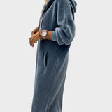 Everyday hooded sweatshirt dress with honeycomb pattern