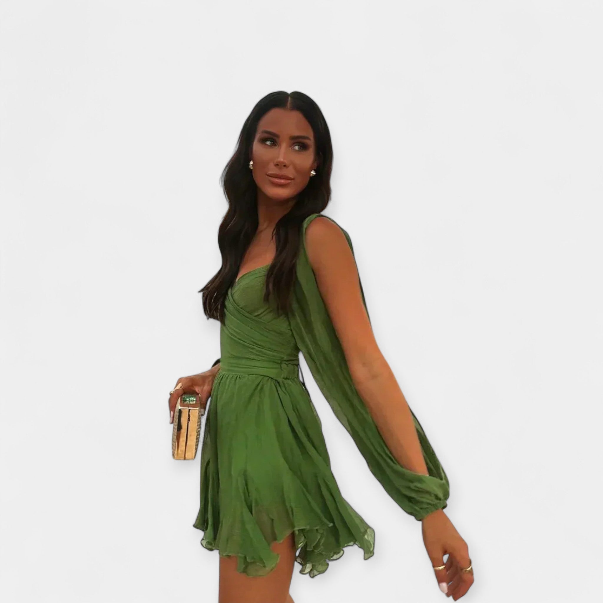 Vestido Romântico Manga Curta