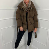 Karyl - Casaco curto com cinto e bolsos