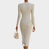Ahtisa | Blusa em marfim com botões e bolsos - Vestido midi