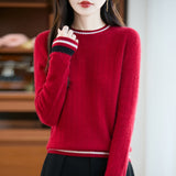 Camisola de caxemira de malha Preppy