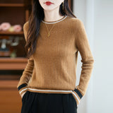 Camisola de caxemira de malha Preppy