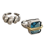 Anel de Prata com Zircónia Azul