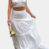 Ilys Romantic Lace Top and Long Voluminous Skirt Set