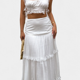 Ilys Romantic Lace Top and Long Voluminous Skirt Set