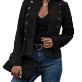 Daniela - Retro Suede Double-Breasted Jacket