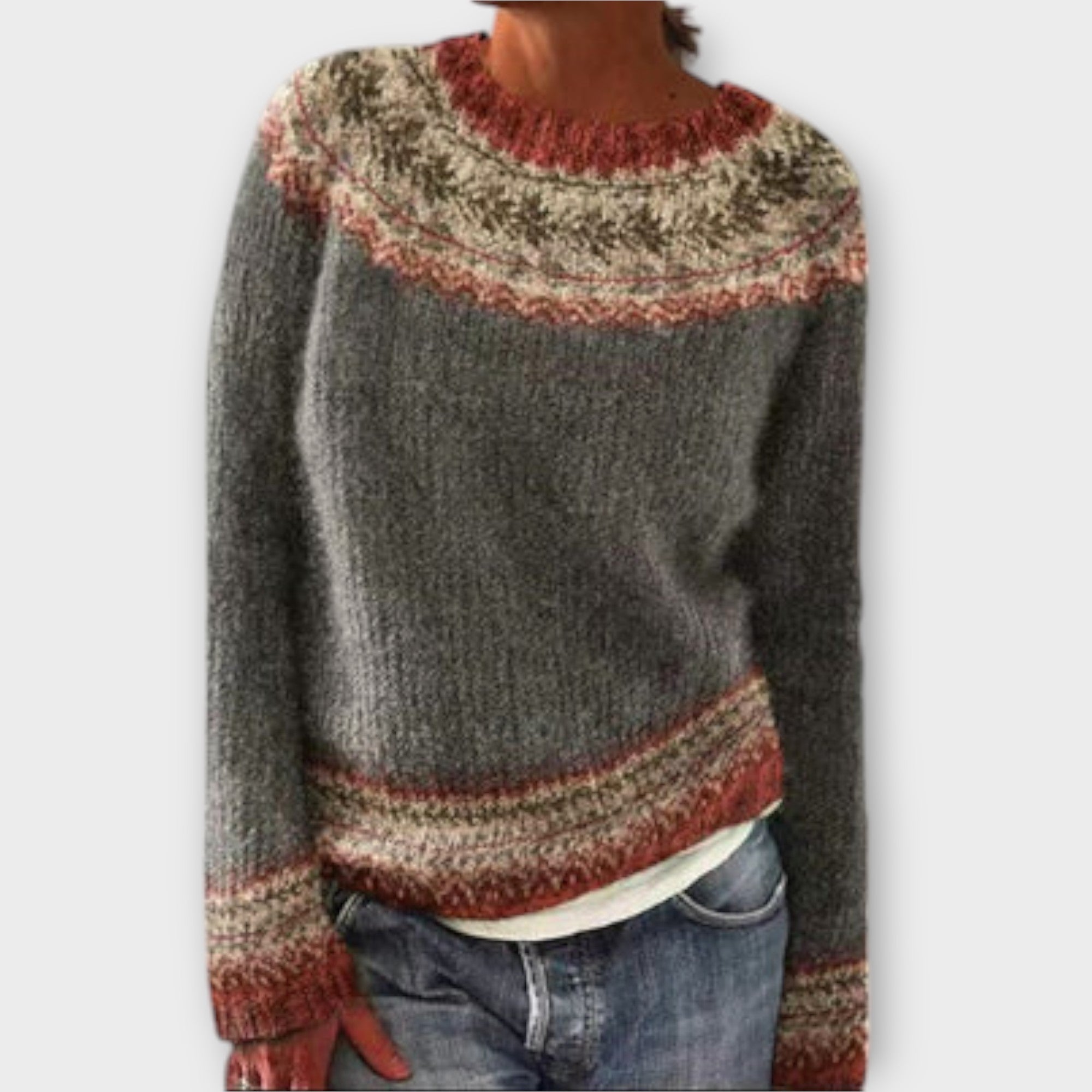 Vintage camisola de malha para mulheres